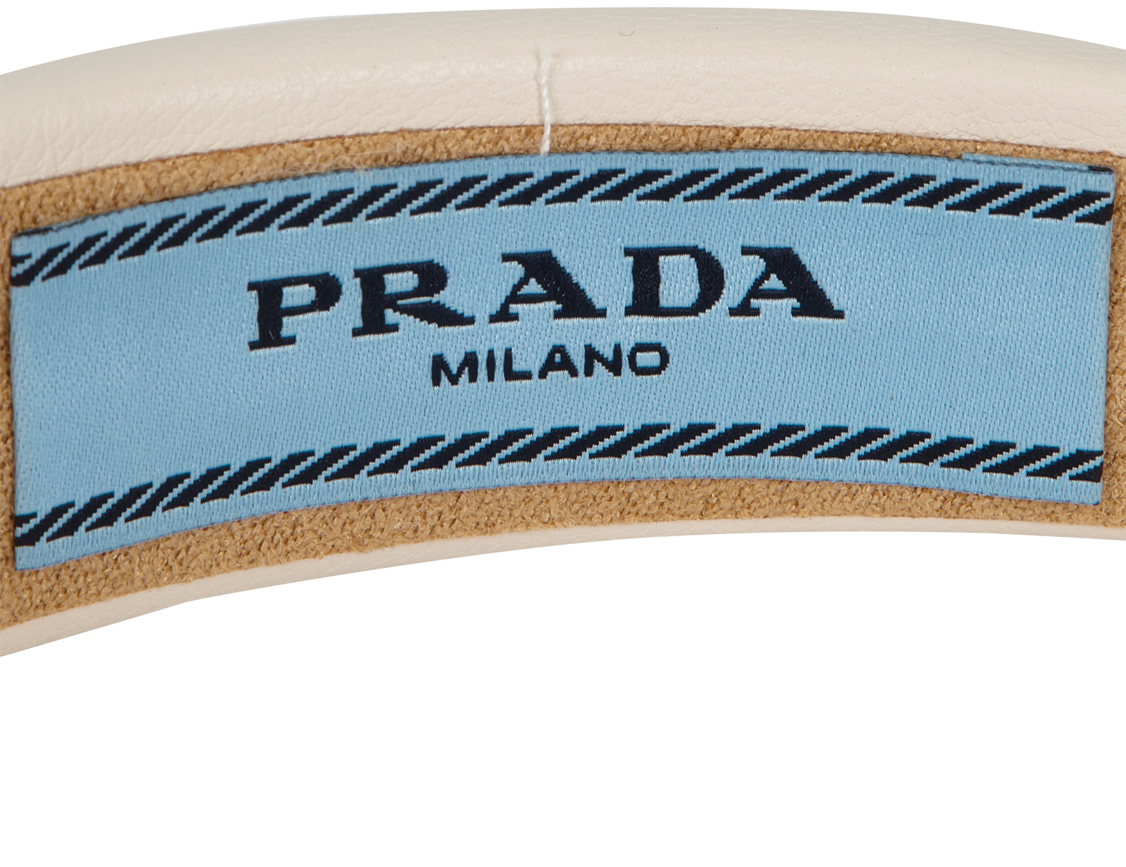 Prada Re-Nylon Headband, &pound;250, Accessories, Cream, Leather, Other view